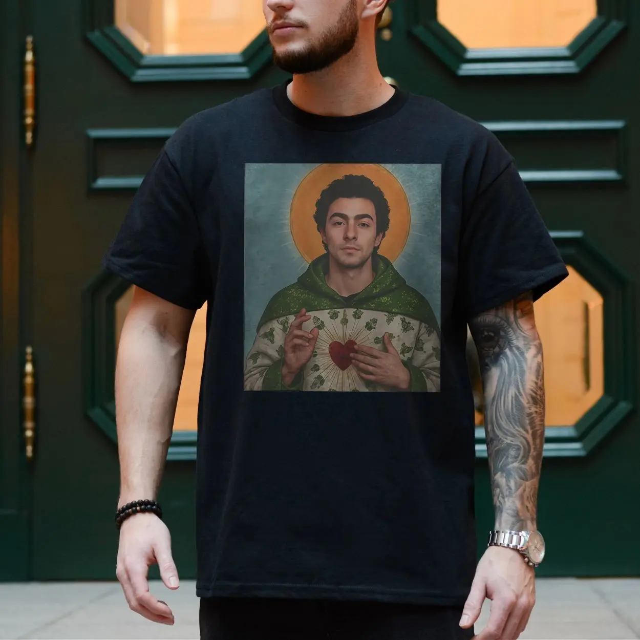 Religious Art T Shirt E28093 Sacred Heart Inspired Saint Hoodie Tee 4 1.jpg
