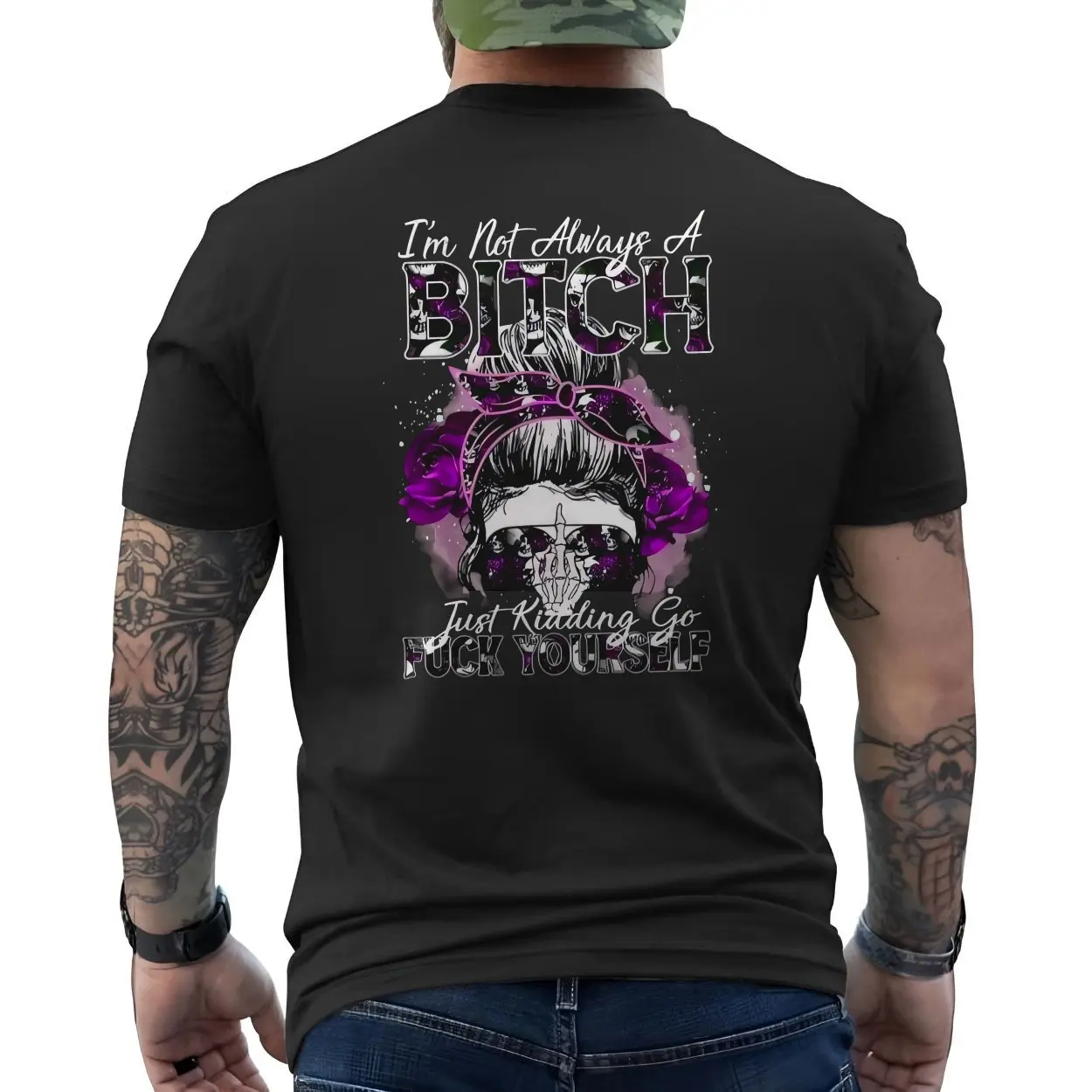 Sarcastic Attitude Quote Skull Graphic T Shirt 6 1.jpg