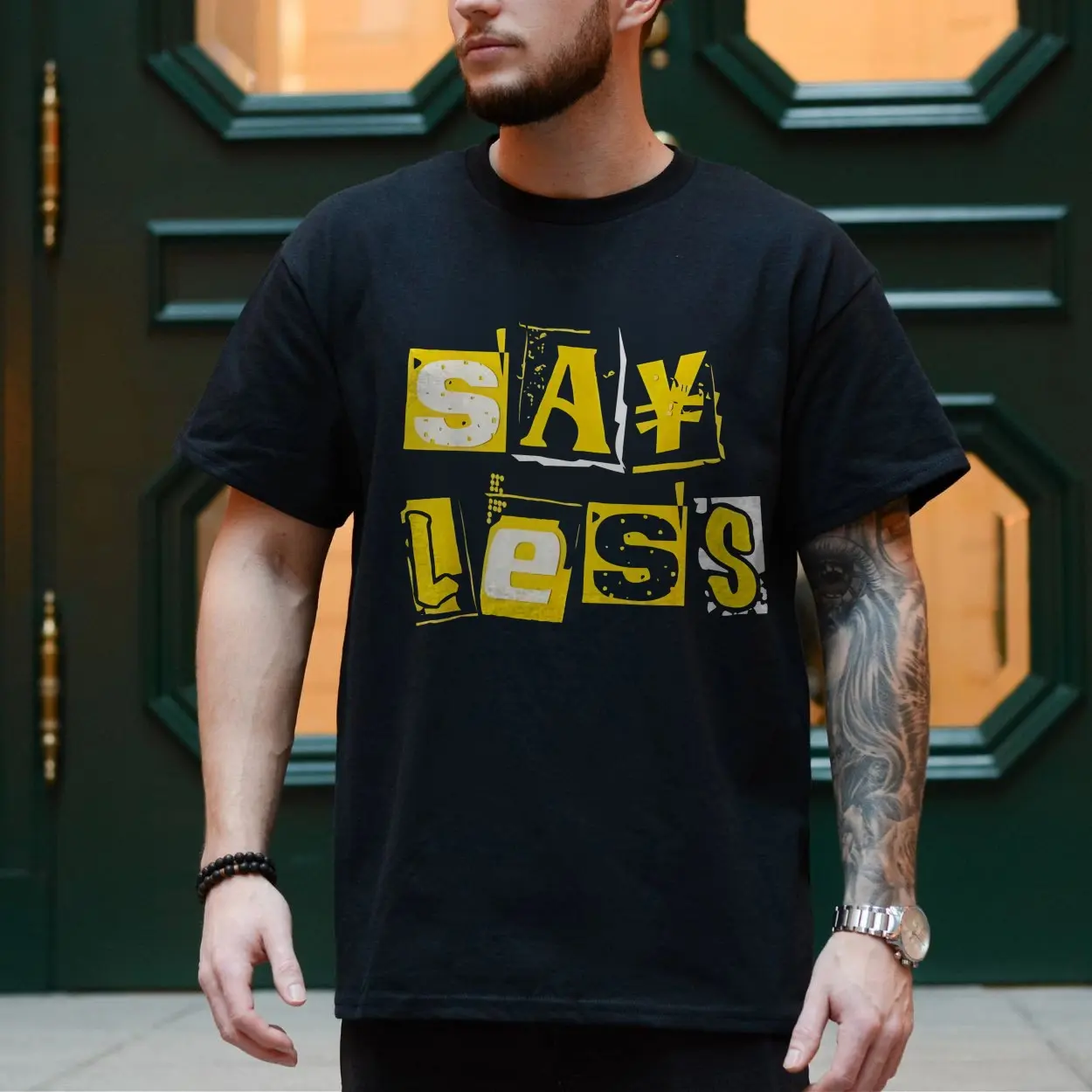 Say Less Bold Yellow Ransom Style Graphic T Shirt 4 1 1.jpg