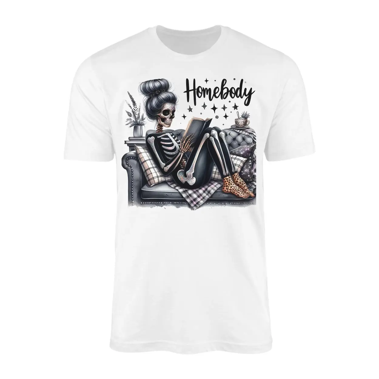 Skeleton Homebody Cozy Reading Graphic T-Shirt 1 Skeleton Homebody Cozy Reading Graphic T Shirt 1 1.jpg