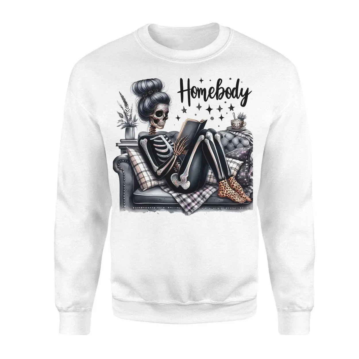 Skeleton Homebody Cozy Reading Graphic T-Shirt 3 Skeleton Homebody Cozy Reading Graphic T Shirt 3 1.jpg