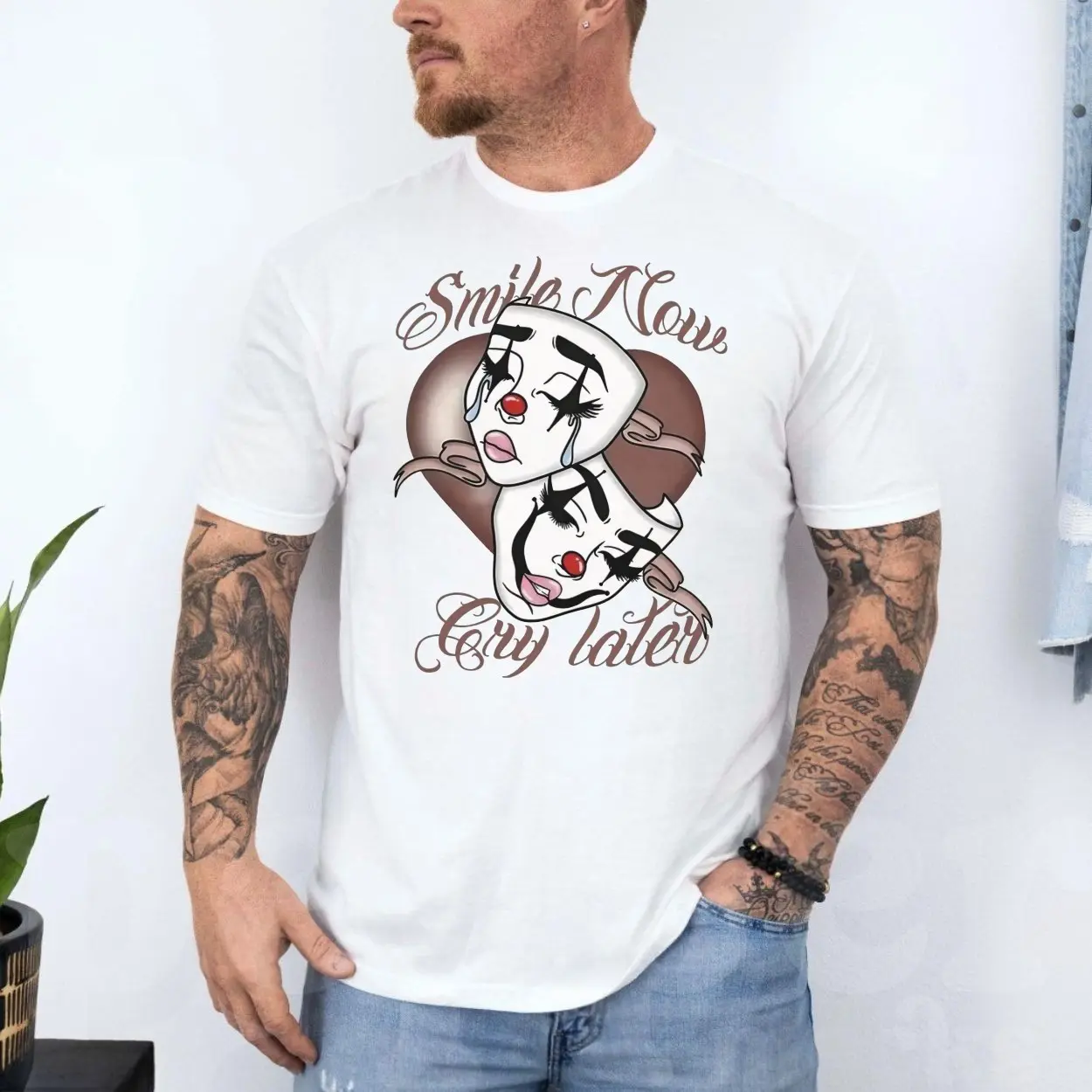 Smile Now Cry Later Cholo Clown Masks T Shirt 4 1.jpg
