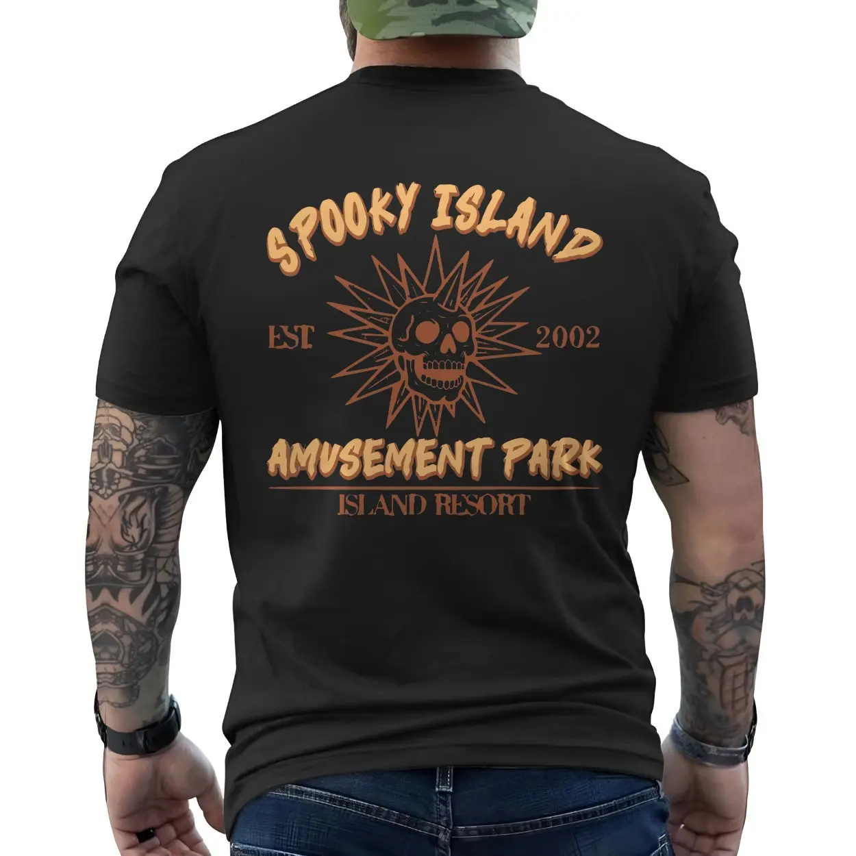 Spooky Island Amusement Park Skull Resort Graphic T Shirt 6 1.jpg