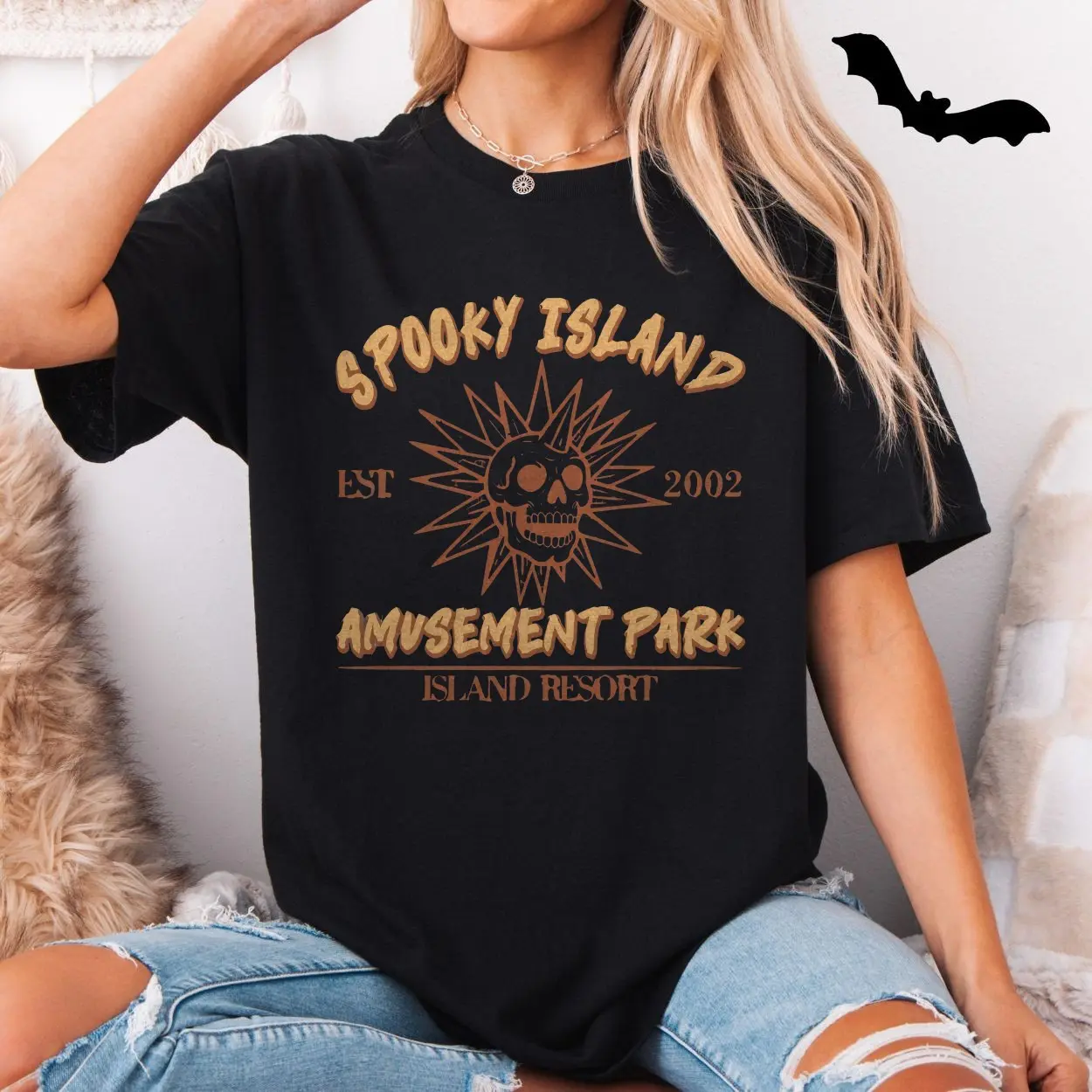 Spooky Island Amusement Park Vintage Skull Halloween T Shirt 5 1.jpg