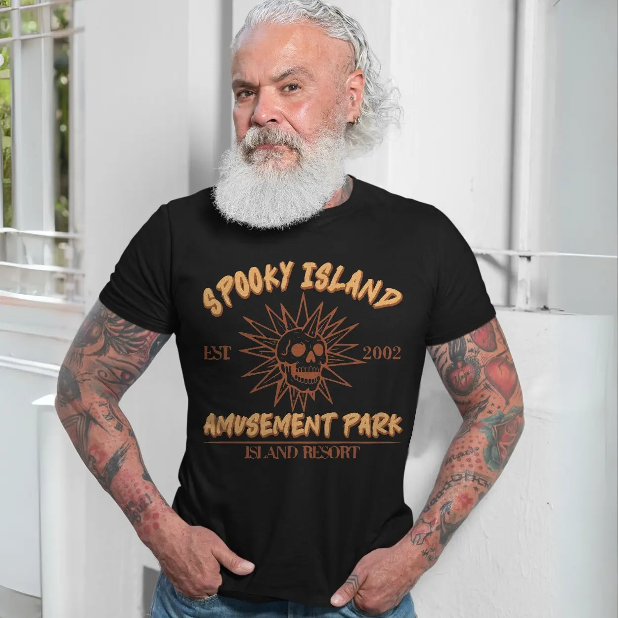 Spooky Island Amusement Park Vintage Skull Halloween T Shirt 7 1.jpg