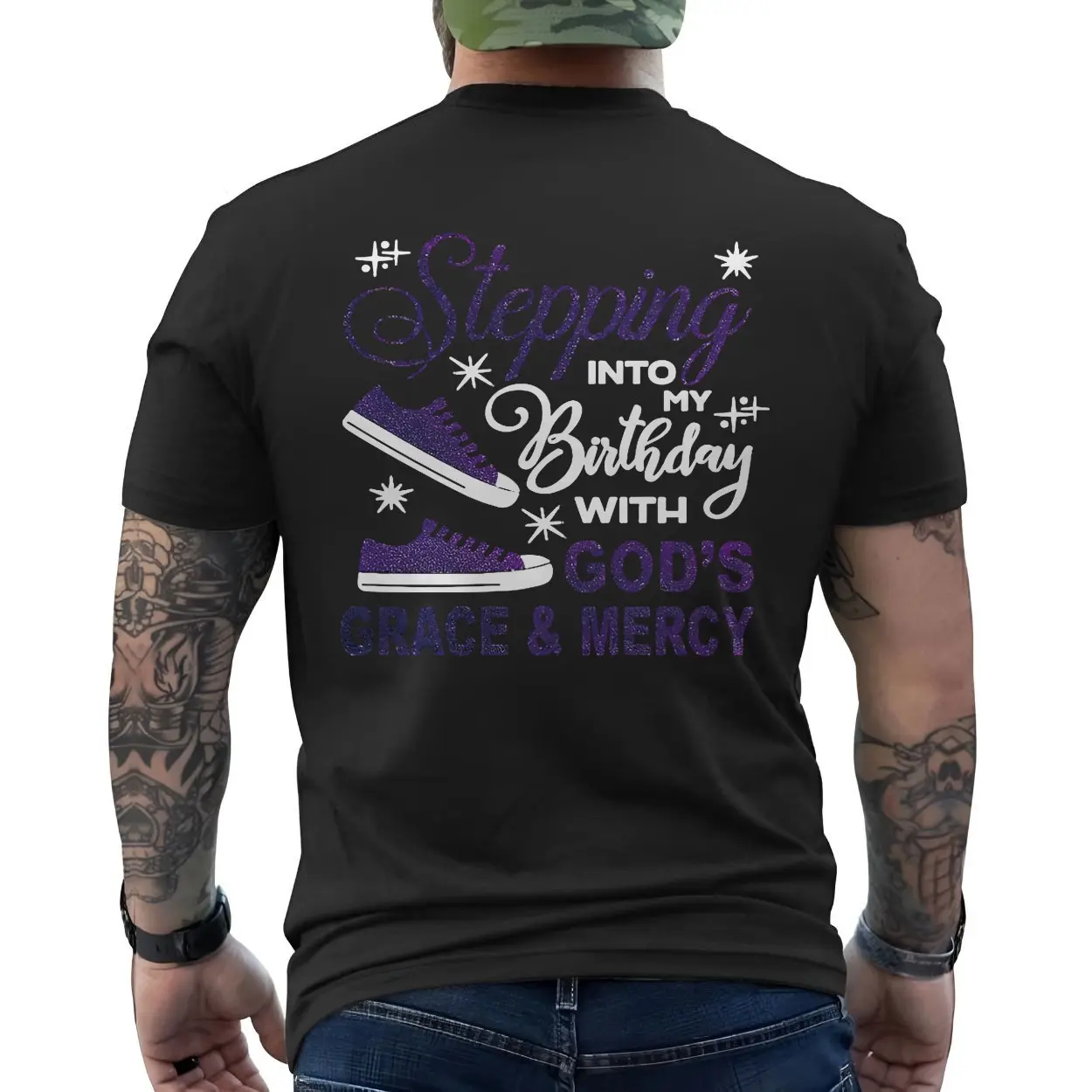 Stepping Into My Birthday With Gods Grace Christian T Shirt 6 1.jpg