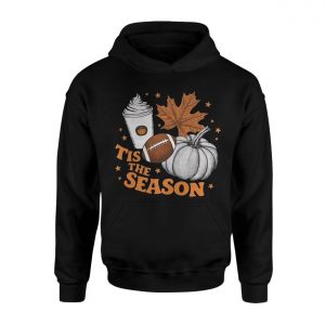 Tis The Season Fall T Shirt Pumpkin Football Latte Gift 2 1.jpg