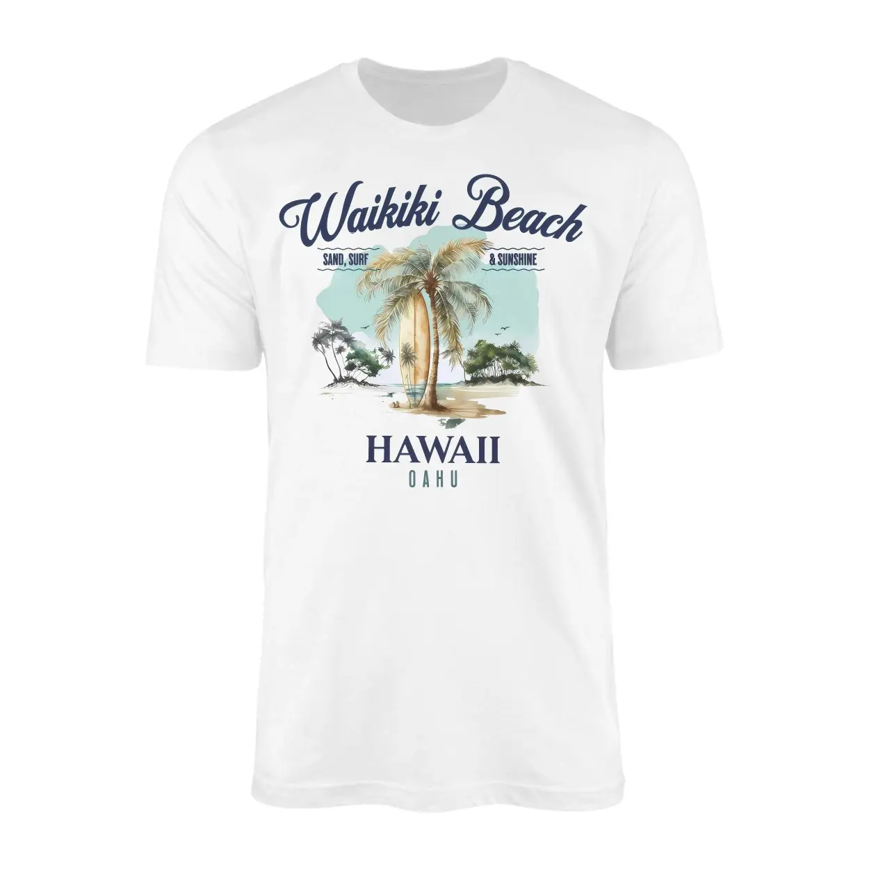 Waikiki Beach Hawaii Surf Palm Tree Vintage Travel T-Shirt 1 Waikiki Beach Hawaii Surf Palm Tree Vintage Travel T Shirt 1 1.jpg