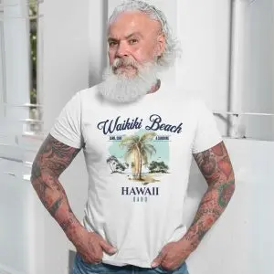 Waikiki Beach Hawaii Surf Palm Tree Vintage Travel T-Shirt 13 Waikiki Beach Hawaii Surf Palm Tree Vintage Travel T Shirt 7 1.jpg