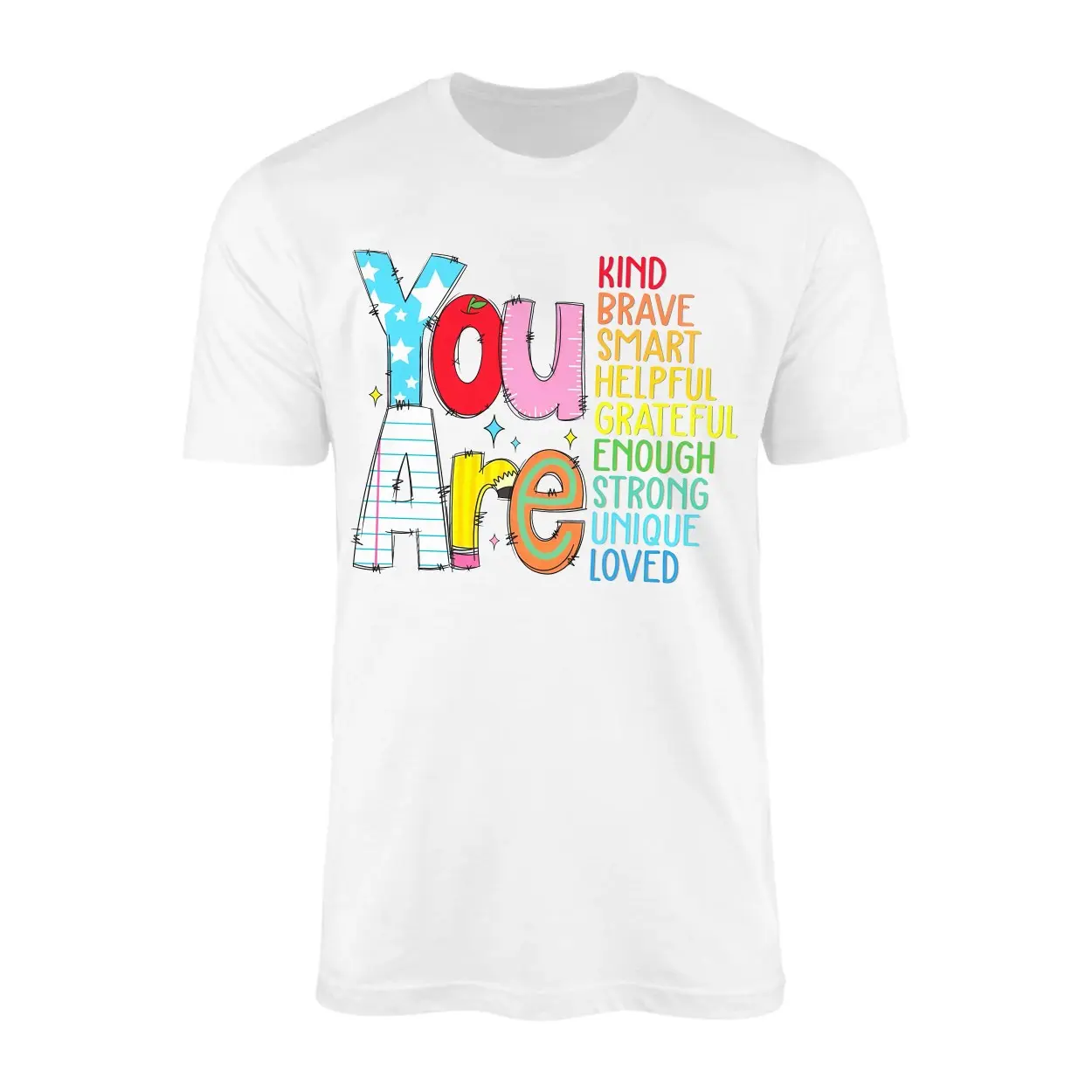 You Are Kind Brave Smart Loved Positive Quote T Shirt 1 1 1.jpg