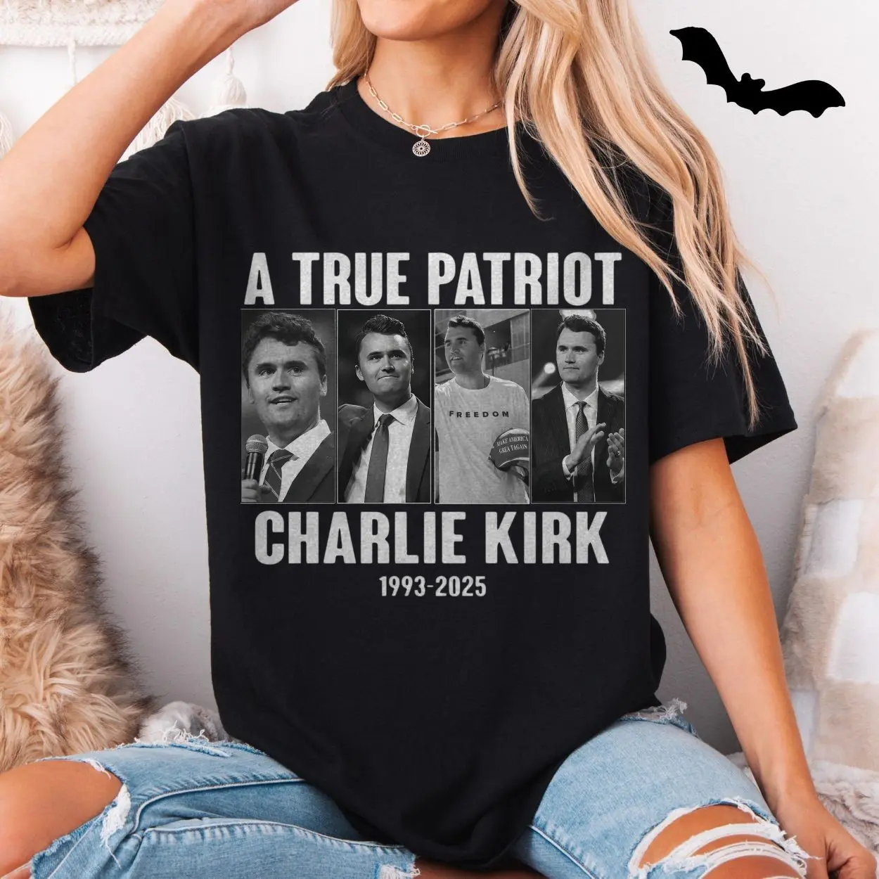 A True Patriot Charlie Kirk 1993 2025 Memorial T Shirt 5 1.jpg