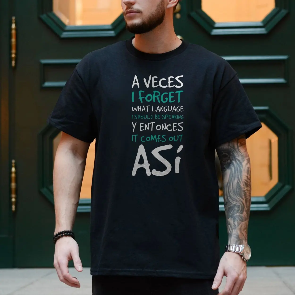 A Veces I Forget Bilingual Spanglish T Shirt 4 1.jpg