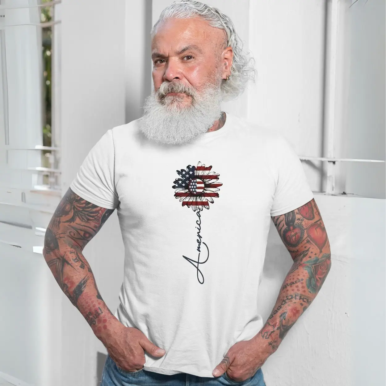 American Flag Sunflower Patriotic Graphic T Shirt 7 1.jpg