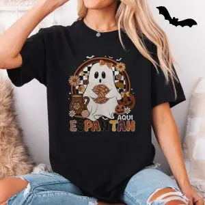 Aqui Espantan Cute Ghost Pan Dulce Halloween T-Shirt 11 Aqui Espantan Cute Ghost Pan Dulce Halloween T Shirt 5 1.jpg
