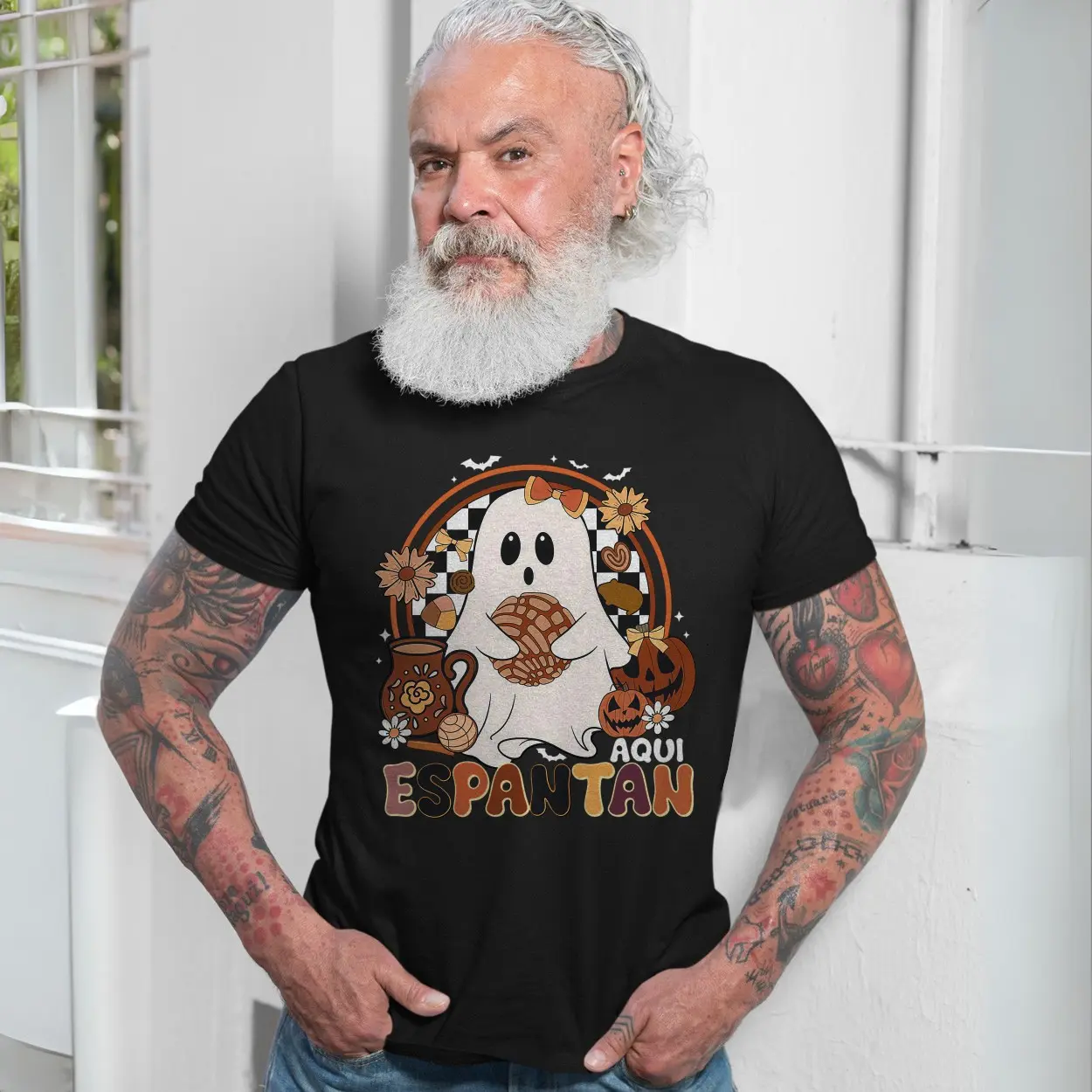 Aqui Espantan Cute Ghost Pan Dulce Halloween T Shirt 7 1.jpg