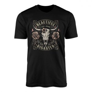 Beautiful Disaster Skull Rose Western T Shirt 1 1.jpg
