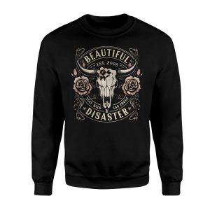 Beautiful Disaster Skull Rose Western T Shirt 3 1.jpg