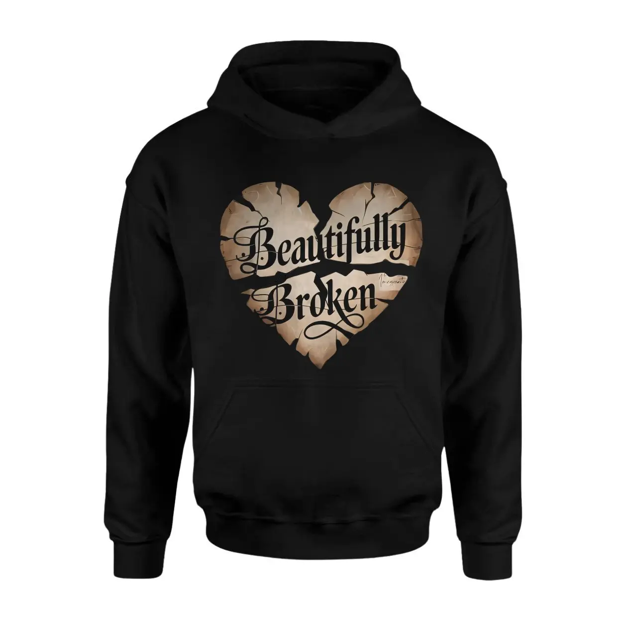 Beautifully Broken Heart Graphic T Shirt E28093 Inspirational Script Design 2.jpg
