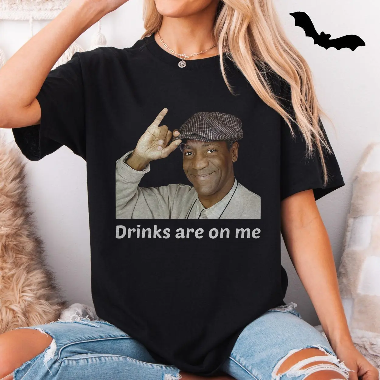 Bill Cosby Drinks Are on Me Funny Mens T Shirt 5 1.jpg