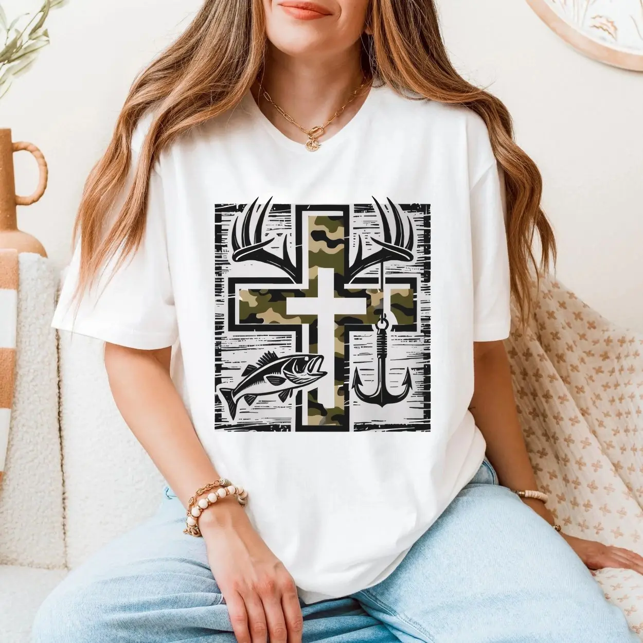 Camo Cross Hunting and Fishing Faith Graphic T Shirt 5 1 1.jpg