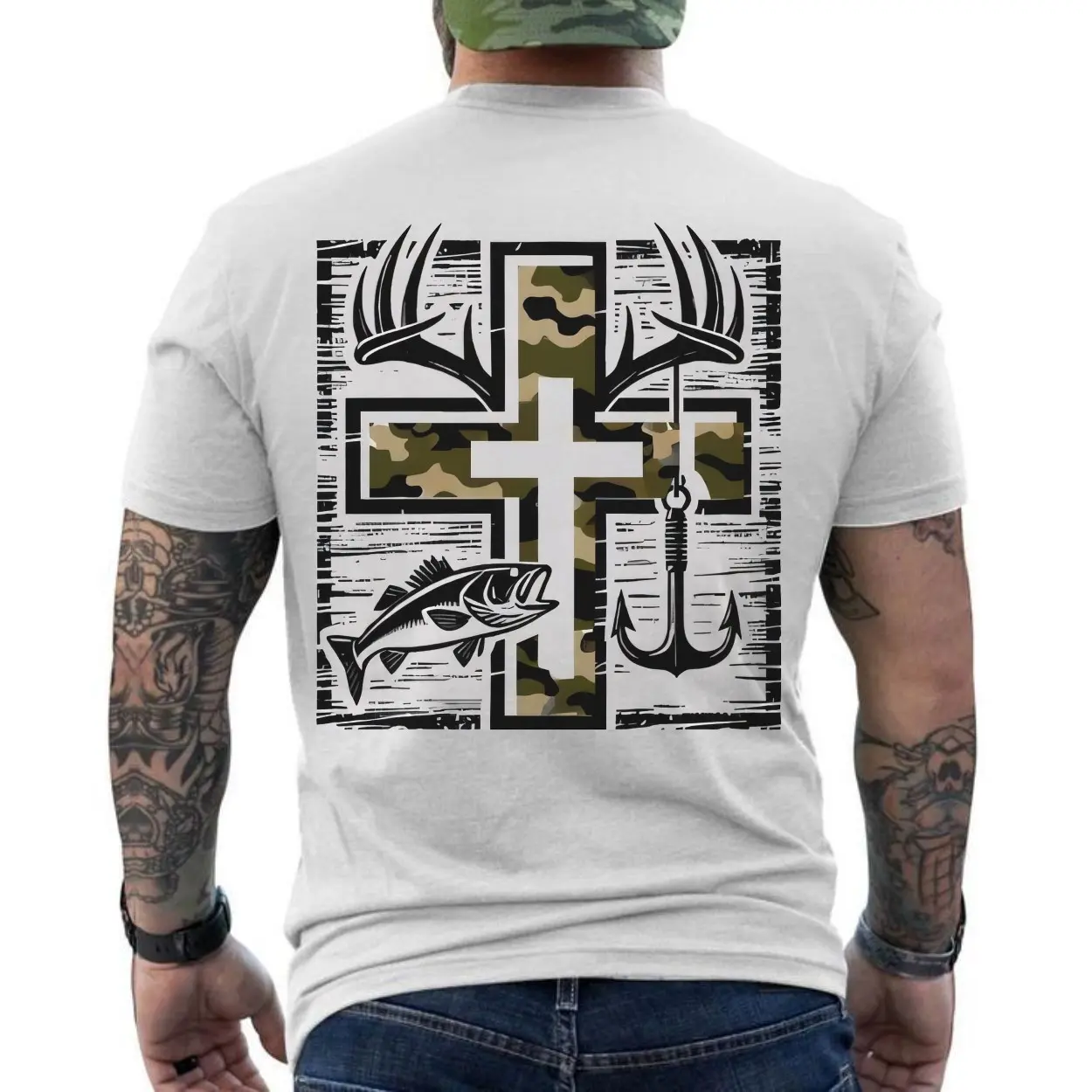 Camo Cross Hunting and Fishing Faith Graphic T Shirt 6 1 1.jpg