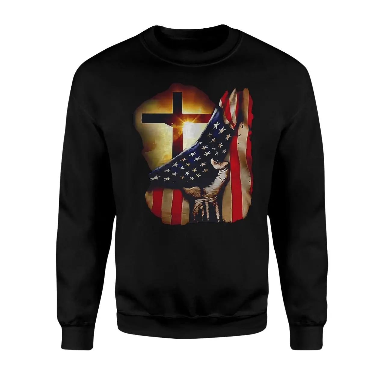 Christian Cross and American Flag Patriotic T Shirt 3 1.jpg
