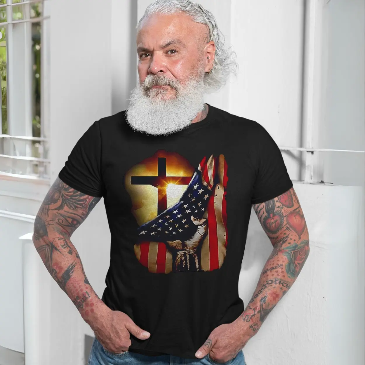 Christian Cross and American Flag Patriotic T Shirt 7 1.jpg