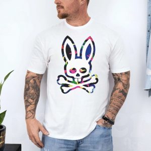 Colorful Camo Bunny Skull Crossbones T Shirt 4 1.jpg
