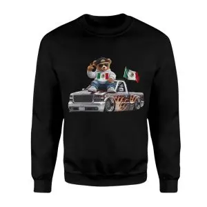 Cool Bear with Mexico Flag Lowrider Truck T-Shirt 9 Cool Bear with Mexico Flag Lowrider Truck T Shirt 3 1.jpg