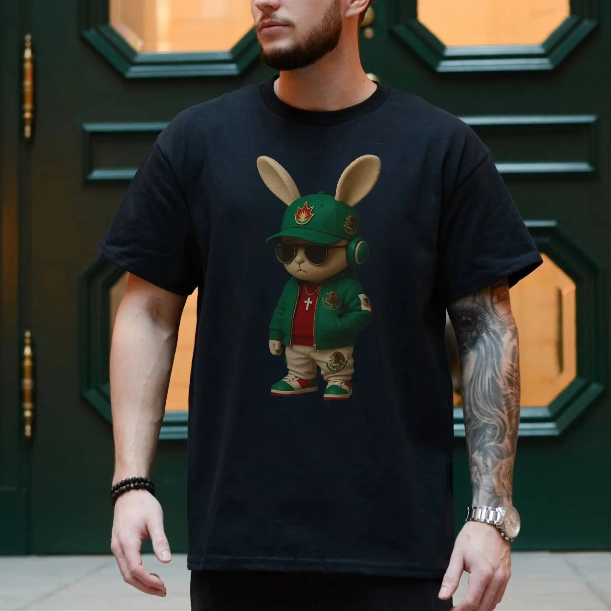 Cool Mexican Bunny Streetwear T Shirt 4 1.jpg