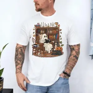 Cozy Ghost Reading Books Halloween T-Shirt 10 Cozy Ghost Reading Books Halloween T Shirt 4 1.jpg