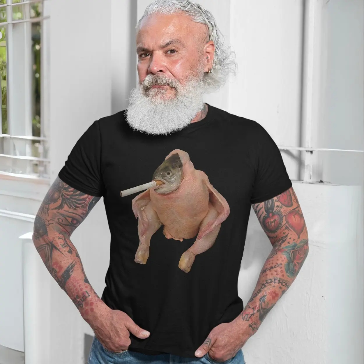 Cursed Fish Chicken Smoking Meme T Shirt Funny Bizarre Tee 7 1.jpg