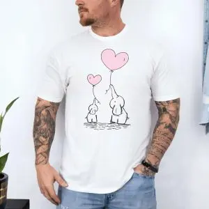 Cute Elephant Mom and Baby with Heart Balloons T-Shirt 10 Cute Elephant Mom and Baby with Heart Balloons T Shirt 4 1.jpg