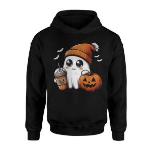 Cute Ghost Pumpkin Coffee Halloween T Shirt 2 1.jpg