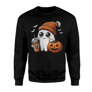 Cute Ghost Pumpkin Coffee Halloween T Shirt 3 1.jpg