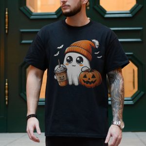 Cute Ghost Pumpkin Coffee Halloween T Shirt 4 1.jpg