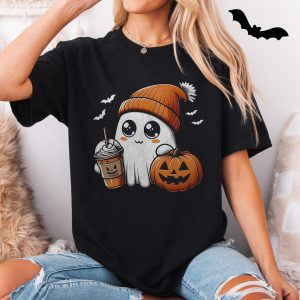 Cute Ghost Pumpkin Coffee Halloween T Shirt 5 1.jpg