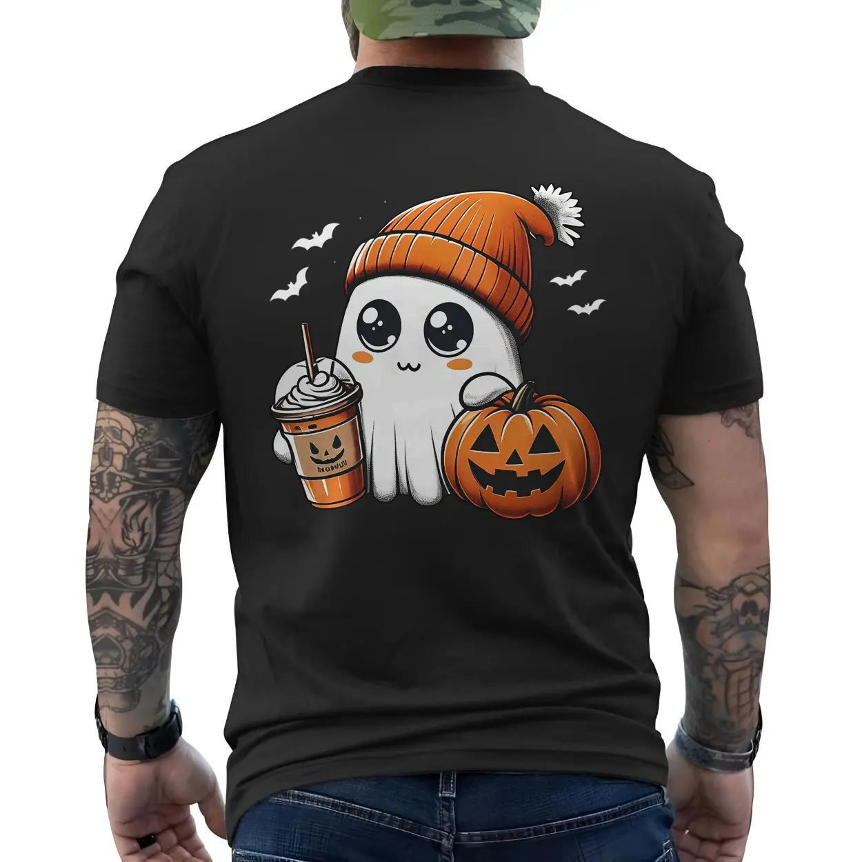 Cute Ghost Pumpkin Coffee Halloween T Shirt 6 1.jpg
