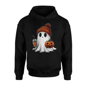 Cute Ghost with Pumpkin Spice Halloween T-Shirt 8 Cute Ghost with Pumpkin Spice Halloween T Shirt 2 1 1.jpg