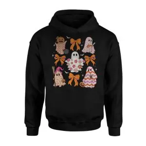 Cute Girly Ghosts with Bows Halloween T-Shirt 8 Cute Girly Ghosts with Bows Halloween T Shirt 2 1.jpg