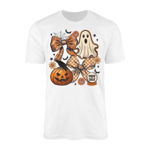 Cute Halloween Ghost Pumpkin and Bows Trick or Treat T shirt 1 1.jpg
