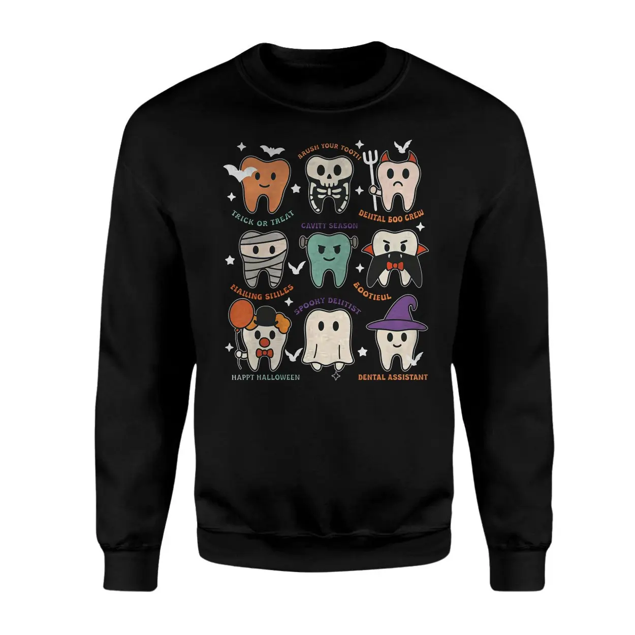 Cute Halloween Tooth Characters Dental Assistant T Shirt 3 1.jpg