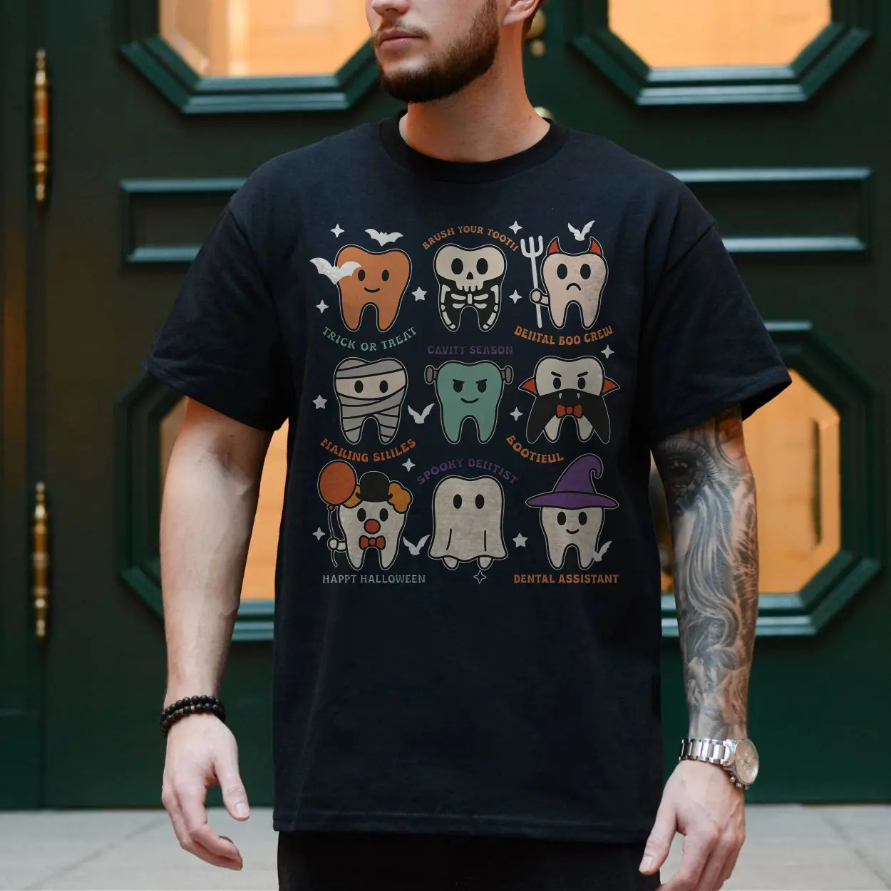 Cute Halloween Tooth Characters Dental Assistant T Shirt 4 1.jpg
