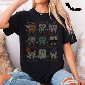 Cute Halloween Tooth Characters Dental Assistant T Shirt 5 1.jpg
