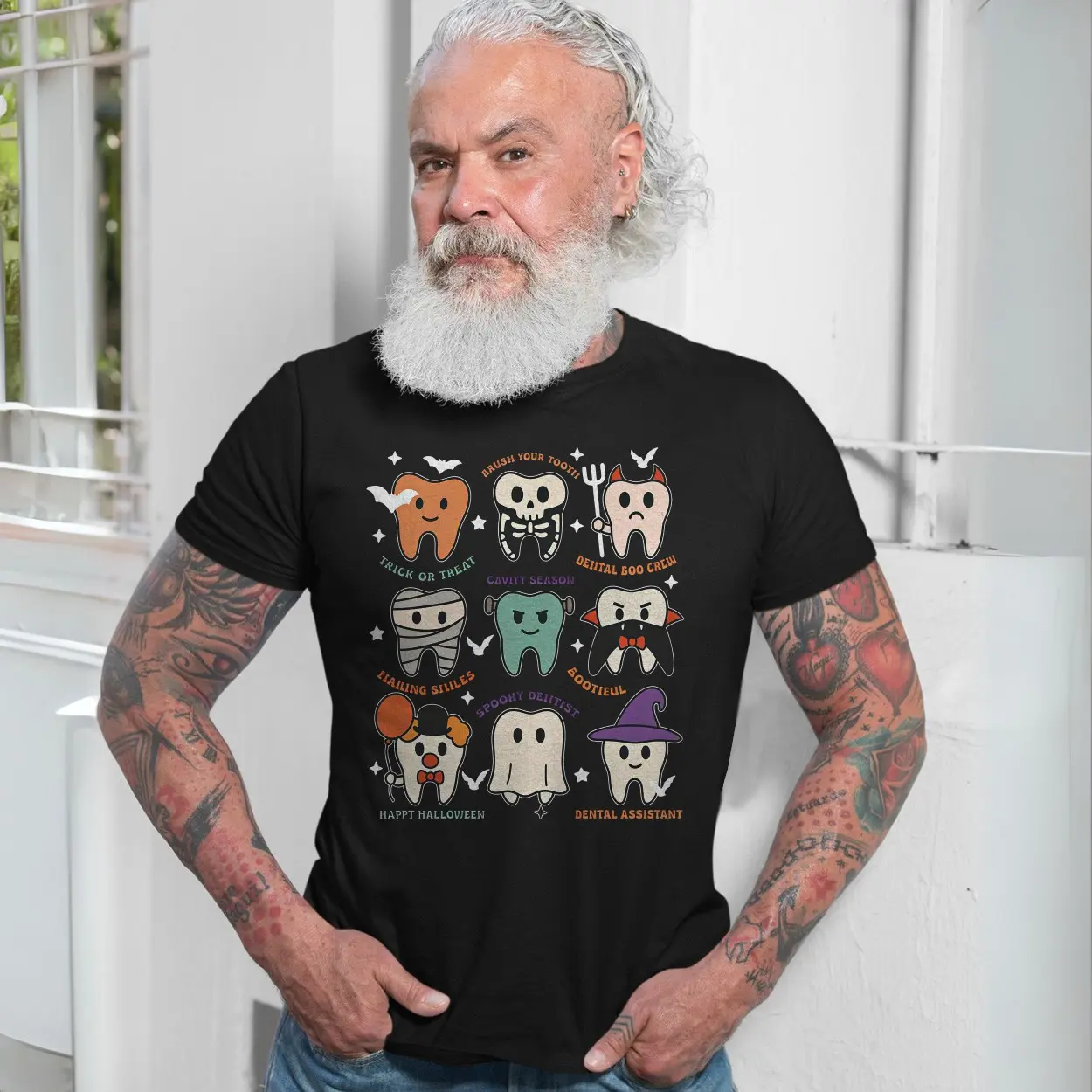 Cute Halloween Tooth Characters Dental Assistant T Shirt 7 1.jpg