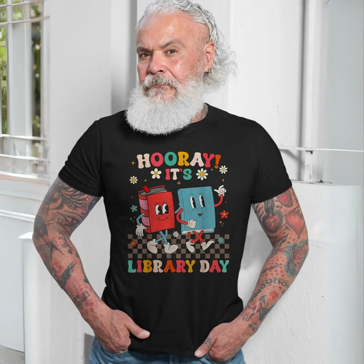 Cute Library Day Books Graphic T Shirt 7 1.jpg