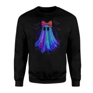 Cute Rainbow Ghost with Bow Funny Halloween T-Shirt 9 Cute Rainbow Ghost with Bow Funny Halloween T Shirt 3 1.jpg