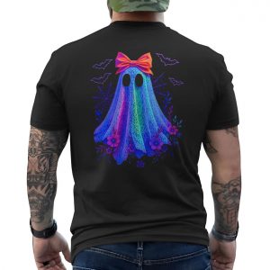 Cute Rainbow Ghost with Bow Funny Halloween T Shirt 6 1.jpg