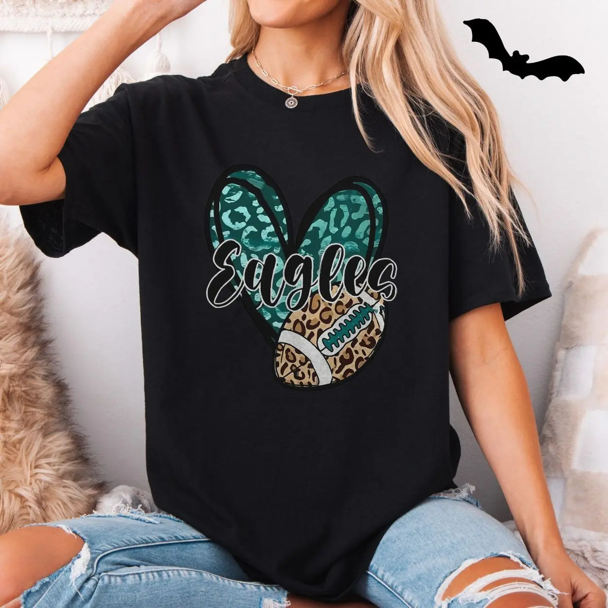 Eagles Leopard Print Football Heart T shirt 5 1.jpg
