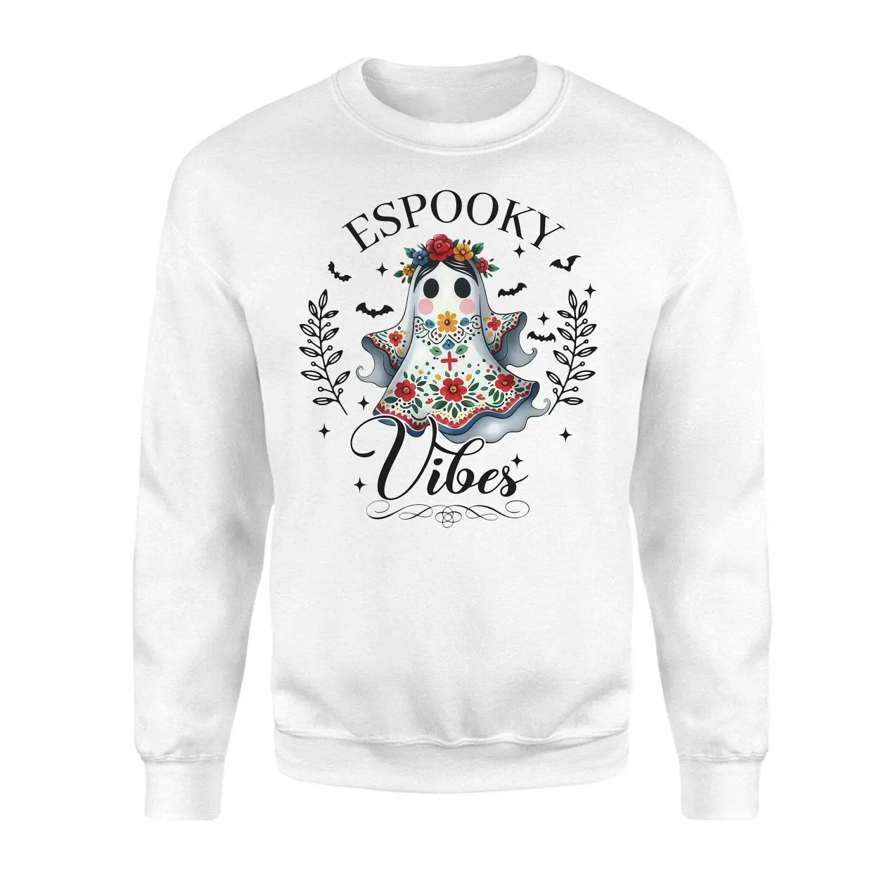 Espooky Vibes Cute Floral Ghost Halloween T-Shirt 3 Espooky Vibes Cute Floral Ghost Halloween T Shirt 3 1.jpg